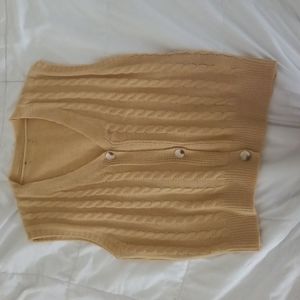 Buttoned Front Cable Knit Vest